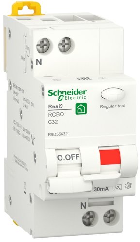 Автомат дифференциального тока АВДТ Schneider Electric Resi9 2п 32А 30мА 6кА C тип A фото Автомат дифференциального тока АВДТ Schneider Electric Resi9 2п 32А 30мА 6кА C тип A картинка